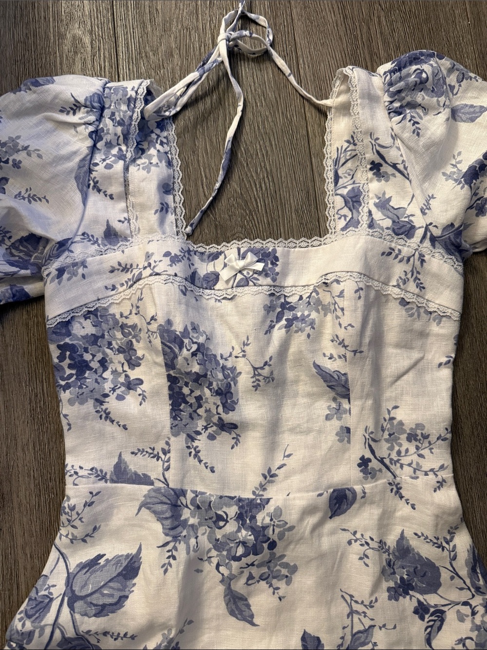 LIKE NEW REFORMATION Evianna Linen Dress, Lupine, size 6 - Picture 6 of 8